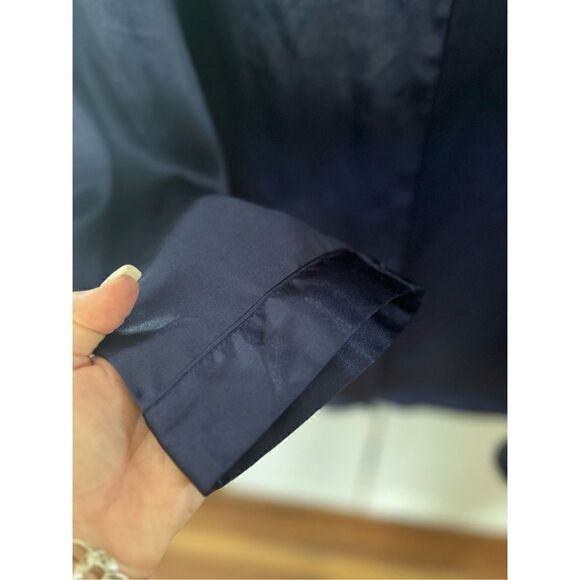 Vintage Victoria’s Secret Women’s Silky Navy Night Shirt Sz L Button Up - Picture 3 of 8